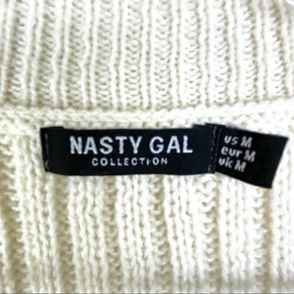Nasty Gal Collection The Lap Of Luxury Cream Chunky Knit Loungewear Sweater Sz M - Picture 9 of 9